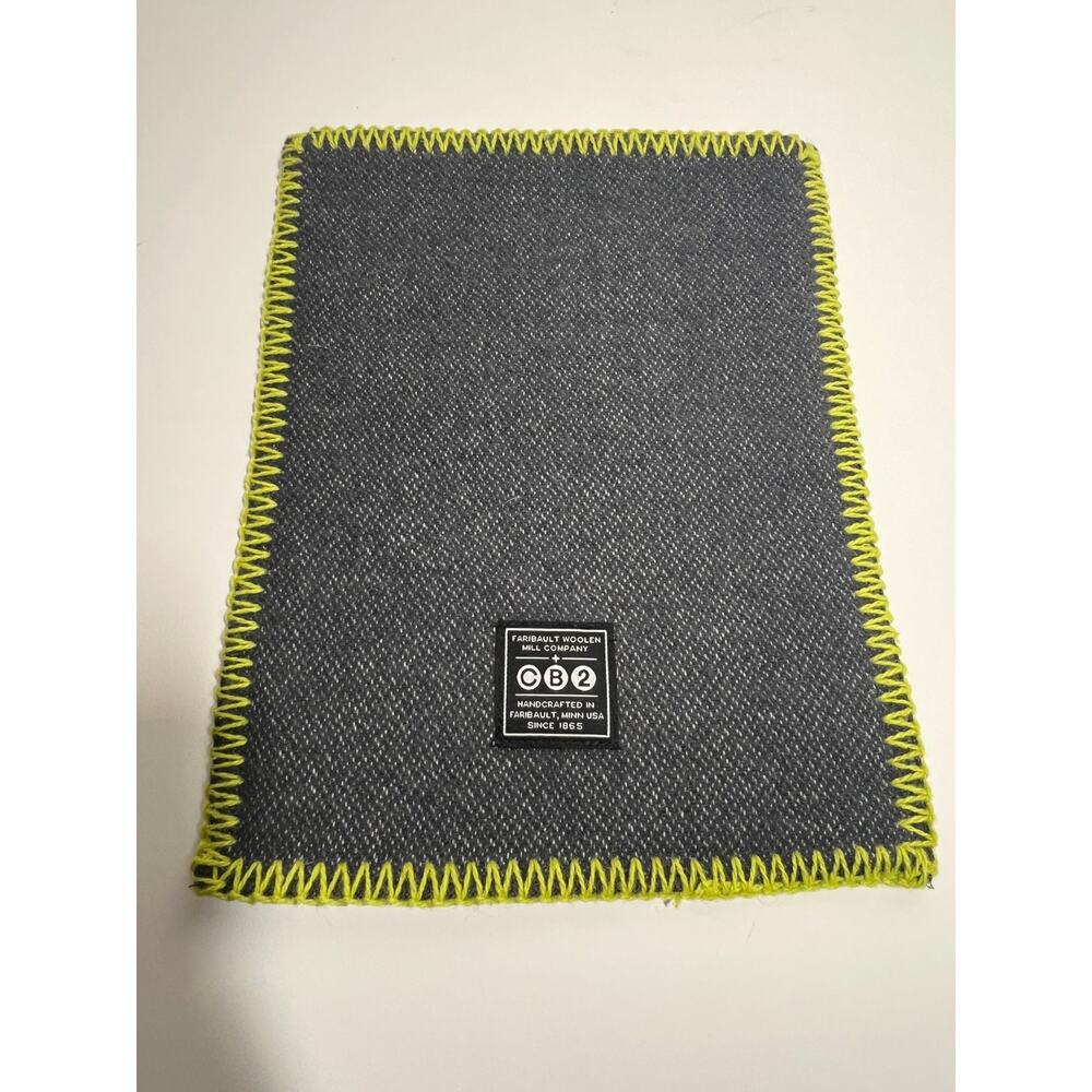 CB2 Faribault Woolen Mill Co. 8" x 10.5" Wool Ipad Device Cover Gray Green